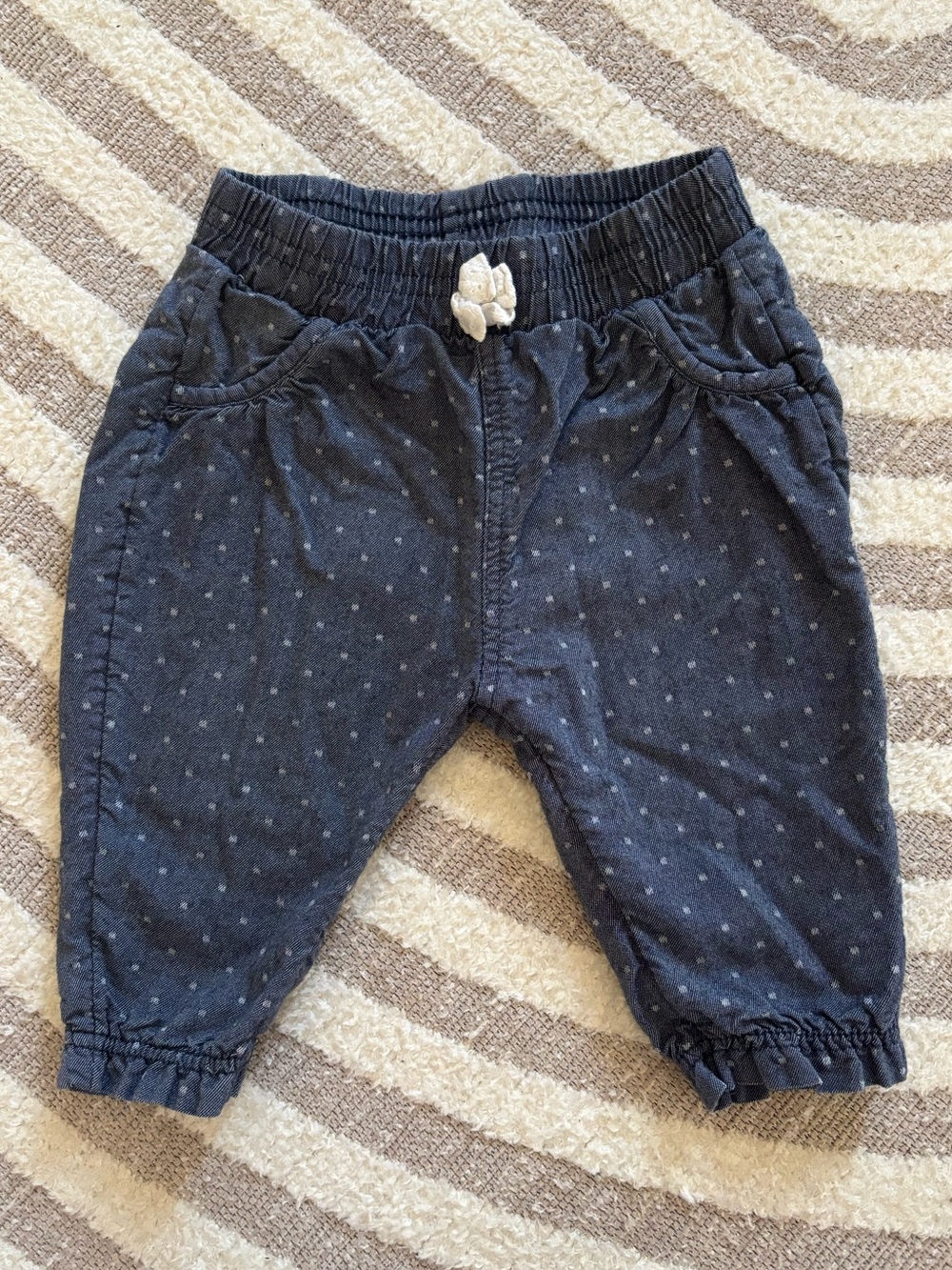 10/$15 H&M Organic Cotton Navy Dot Jogger Jean Pants
